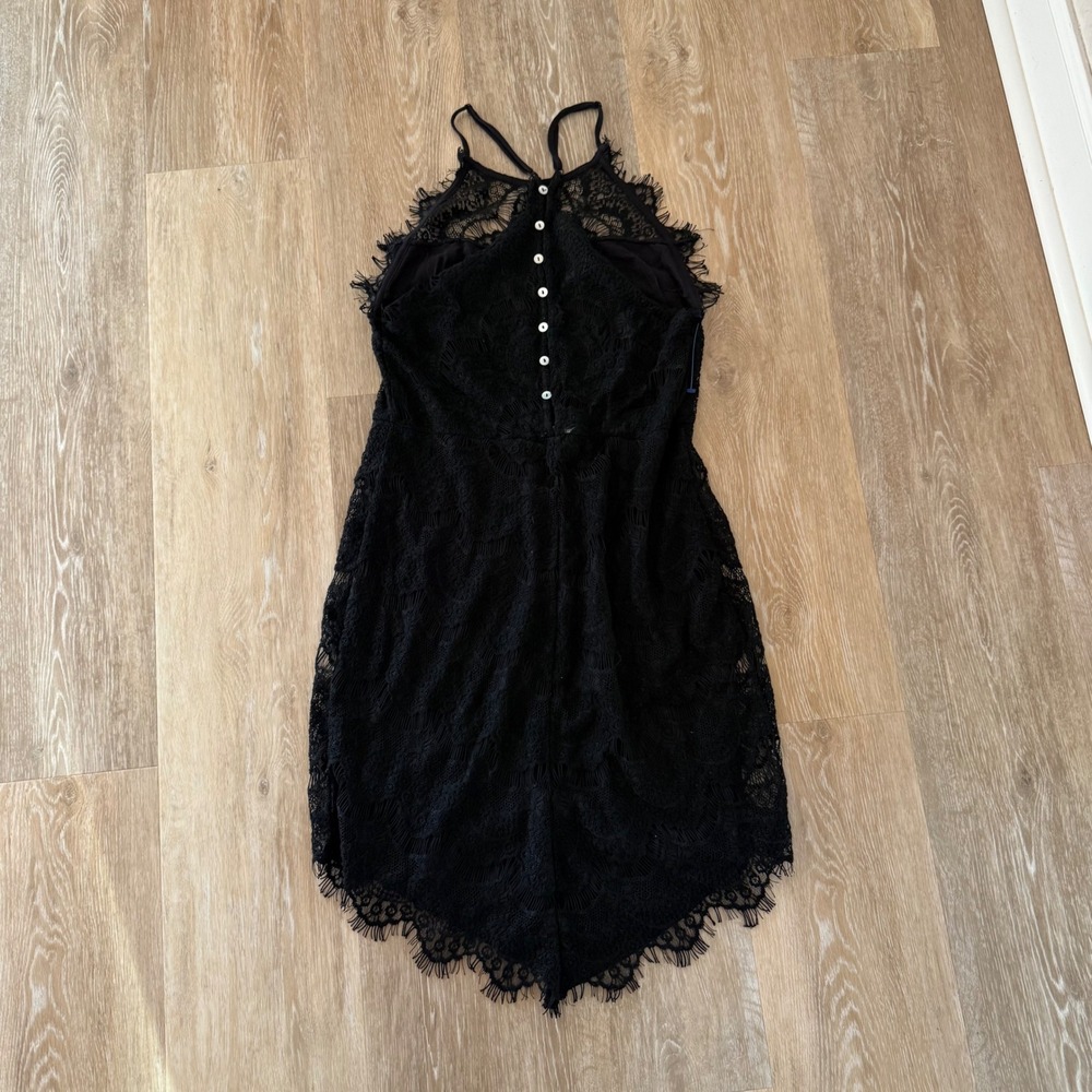 Free People She's Got it Black lace mini dress sleeveless backless sexy - Picture 4 of 16